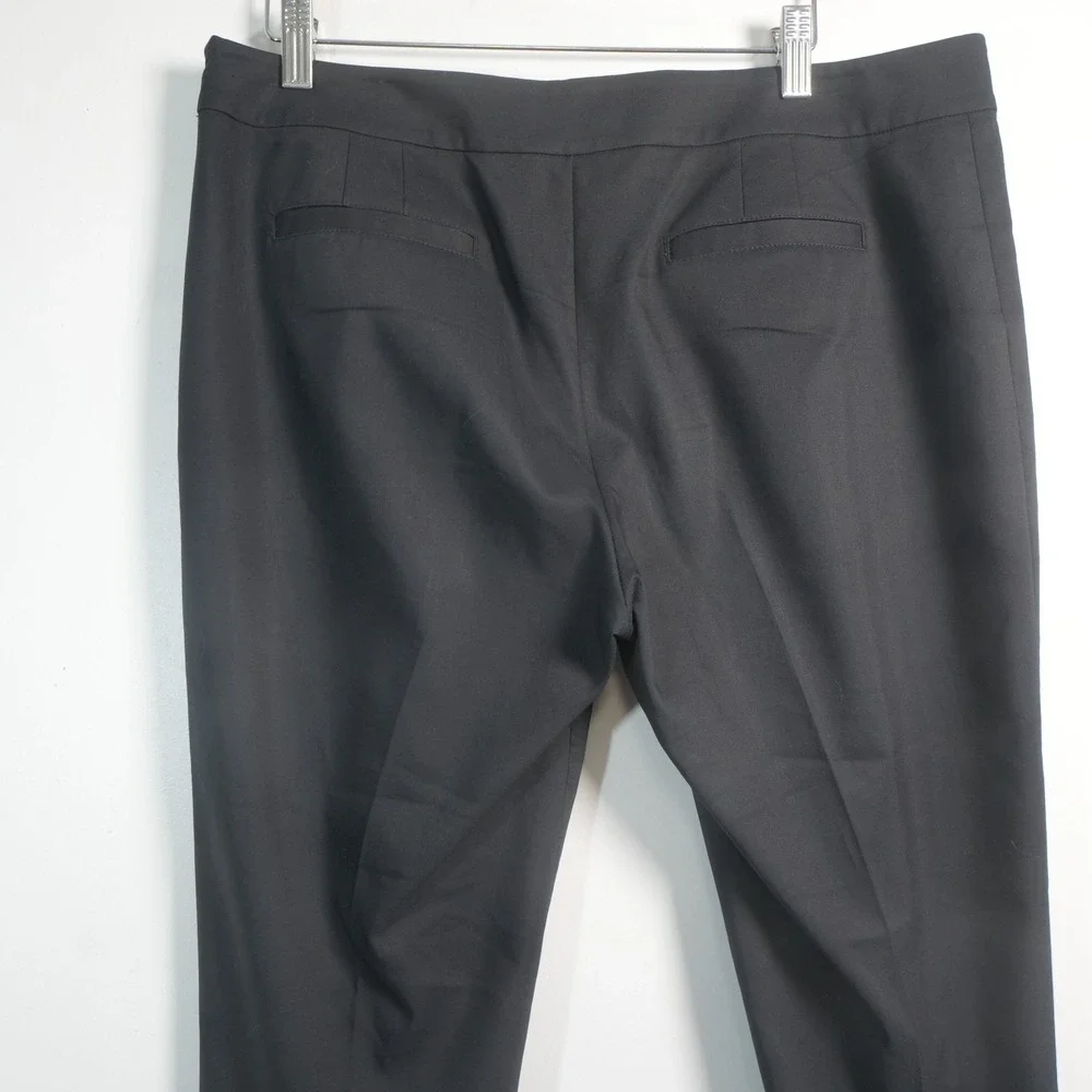 Tory Burch Dress Pants Womens 10 Black Side Zip Slim Tapered Office Professional